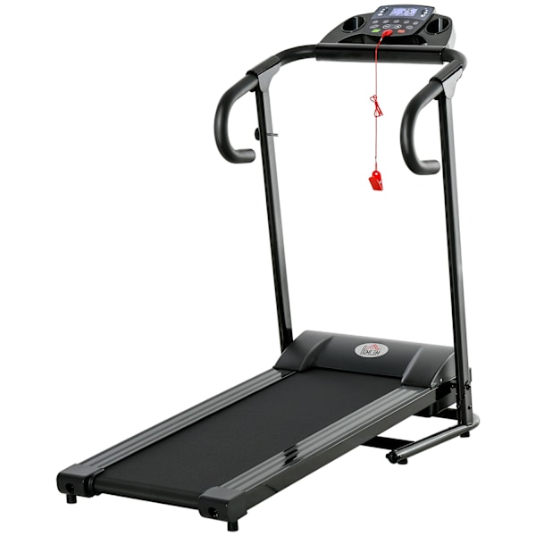 Løbebånd Sammenfoldelig Elektrisk 500W 0,8-10Km/T Lcd Display Mobiltelefon Holder Sort 123X62X117Cm