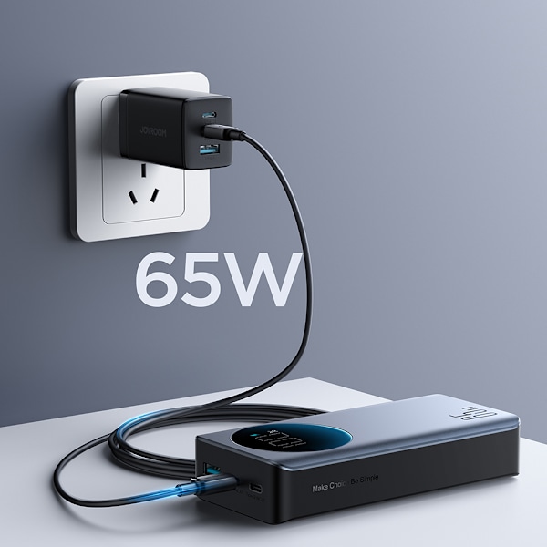 Digitaalinen virtapankki 20000mAH 65W 3A USB USB-C musta