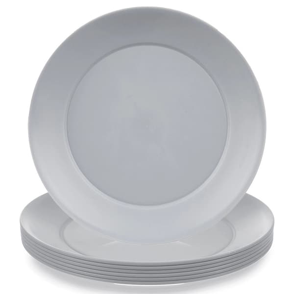 Plastdesserttallrikar, grå, 20,5 cm, set om 6