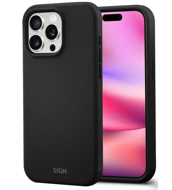 Liquid Silikonfodral till iPhone 16 Pro - Svart