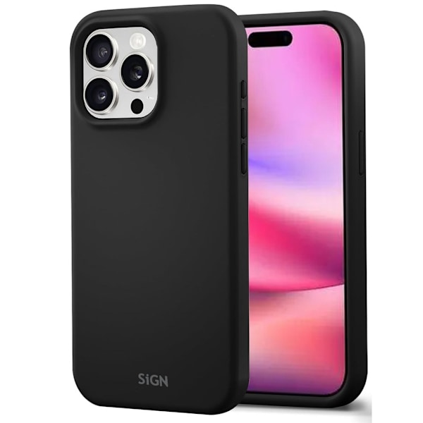 SiGN Liquid Silikone Cover til iPhone 16 Pro - Sort