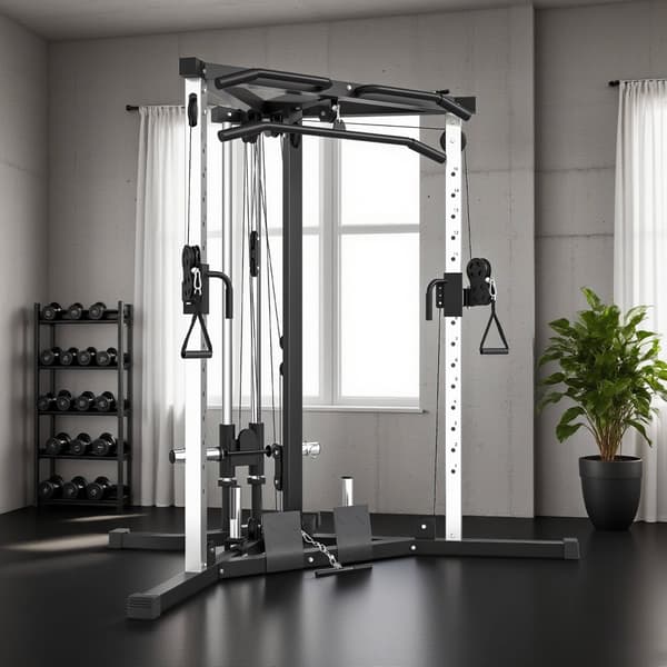 Hemmagymstation med latsdrag, pull-up-stång, justerbar