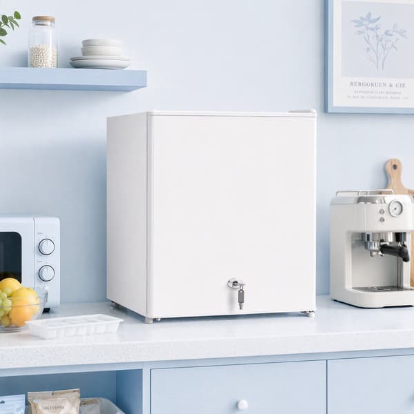 35L kompakt vit minifrys, justerbar termostat