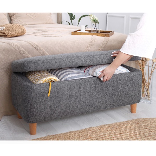 Pouffe Rocio - tummanharmaa