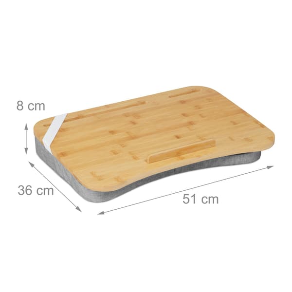 Harmaa Lapdesk bambutarjottimella
