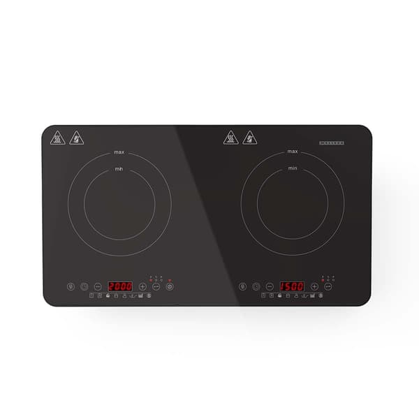 Dobbelt induktionskogeplade, 3500W, 10 effektniveauer, sort