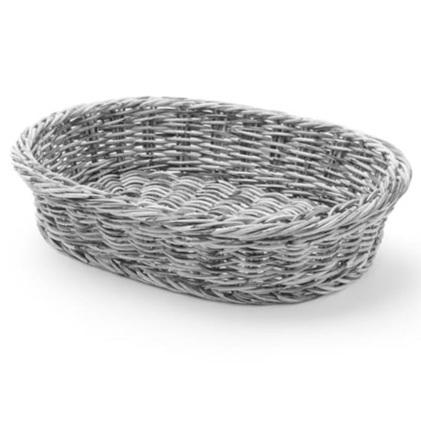 Oval polypropylen brødkurv, grå 320x230x70 mm - Hendi 426647