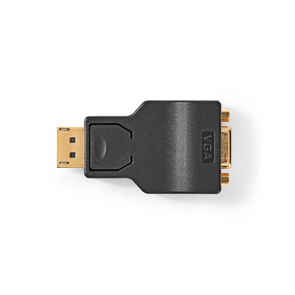 Displayport-adapter | DisplayPort Hane | VGA hona 15p | 1080p | Guldplaterad | Rak | Rund | ABS | Antracit | Låda