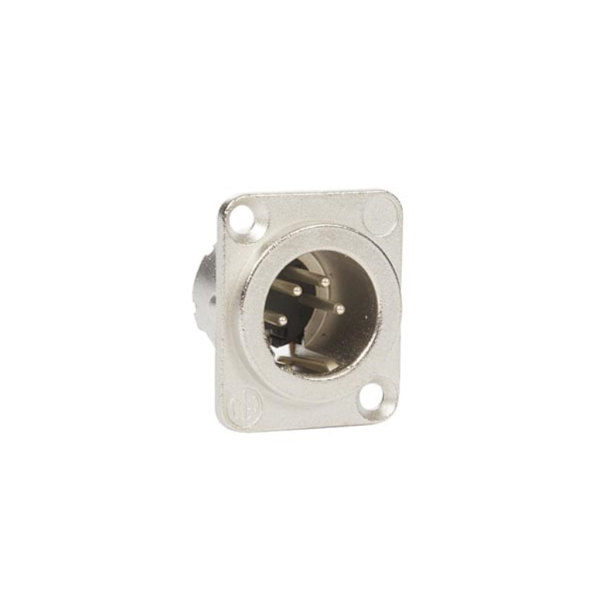 Neutrik - Xlr, 4-stift hane, silverpläterad, metallkropp i D-storlek