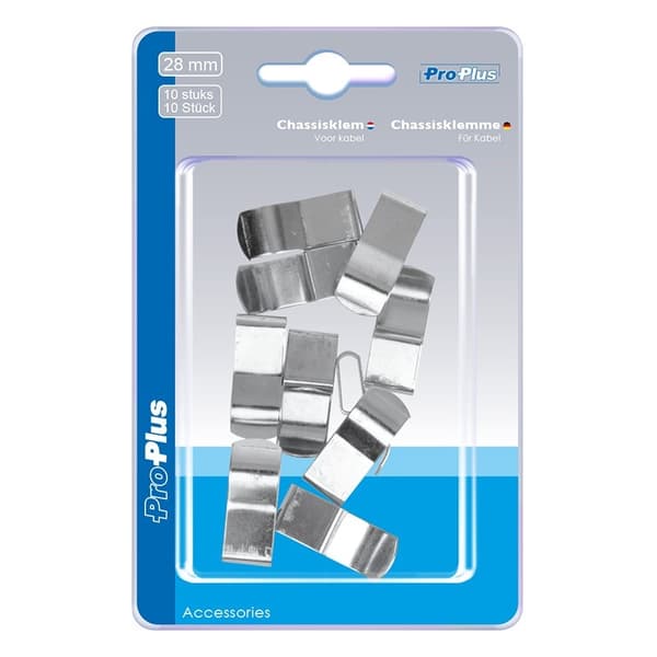 Chassisclips 28mm til kabel 10 stk i blister