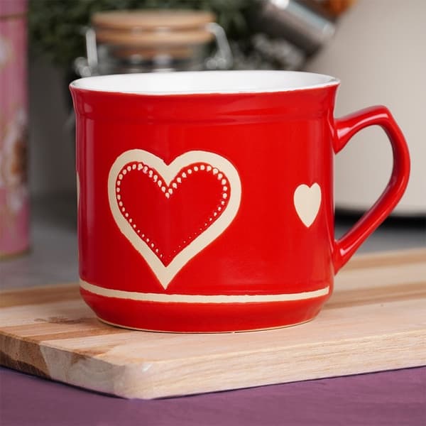 Stort keramikkrus med hank til kaffe og te