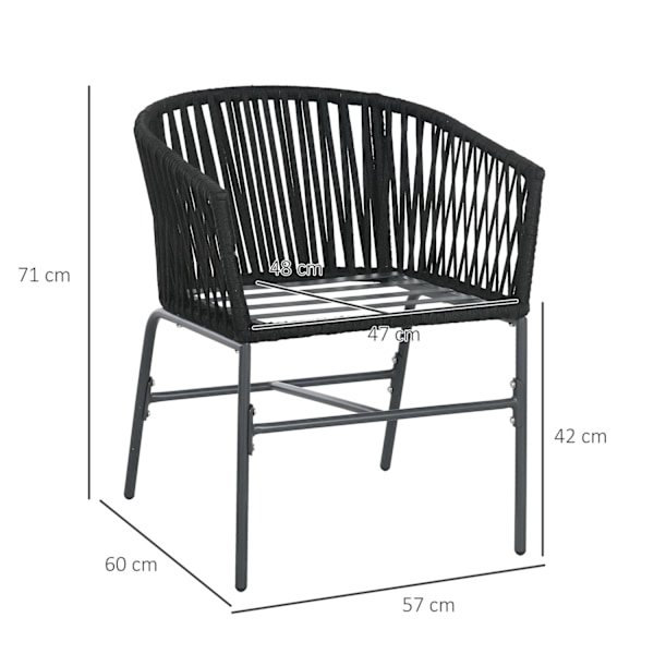 Setti 2 Puutarhatuolia Ja Tyynyjä, Boho Style -Puutarhatuolisarja, Puutarhatuoli, Puutarhakalusteet, Parveketuoli, Patiotuoli, Metallirunko