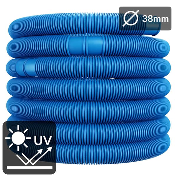 Poolslang 38mm x 10m – Flexibel, UV-resistent