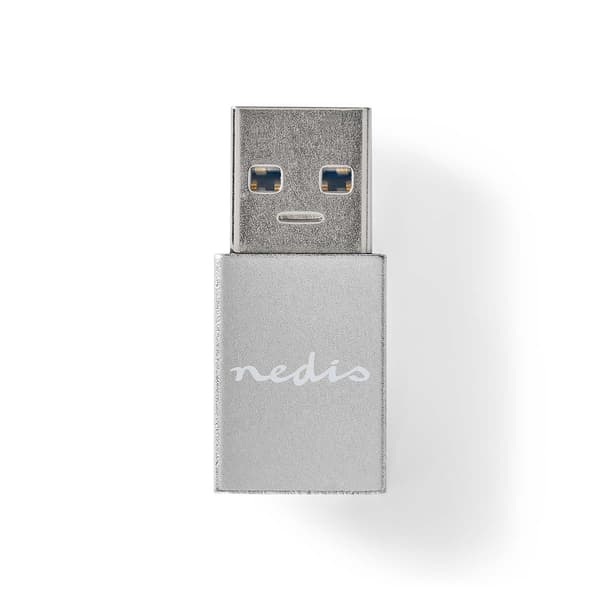 USB-A Adapter | USB 3.2 Gen 1 | USB-A Han | USB-C™ Hun | 5 Gbps | Runde | Nikkelplateret | Sort | Box