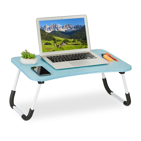 Ljusblått laptopbord