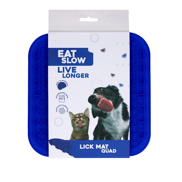 Ät Långsamt Lev Längre Lick Mat Quad Blue
