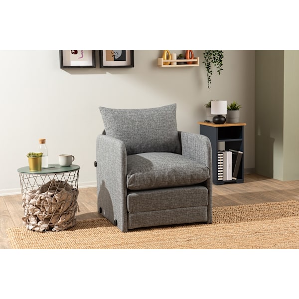 1-sits bäddsoffa Saga Single - ljusgrå