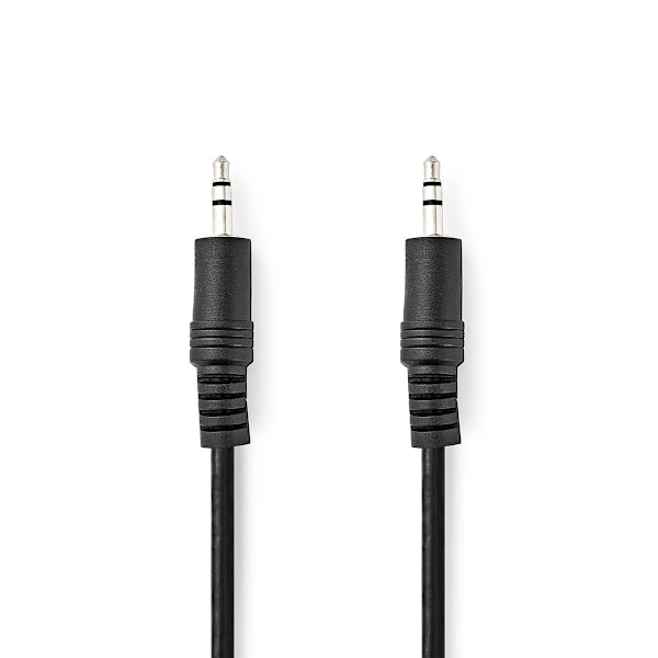 Stereoljudkabel | 3.5 mm Hane | 3.5 mm Hane | Nickelplaterad | 5.00 m | Rund | Svart | Label