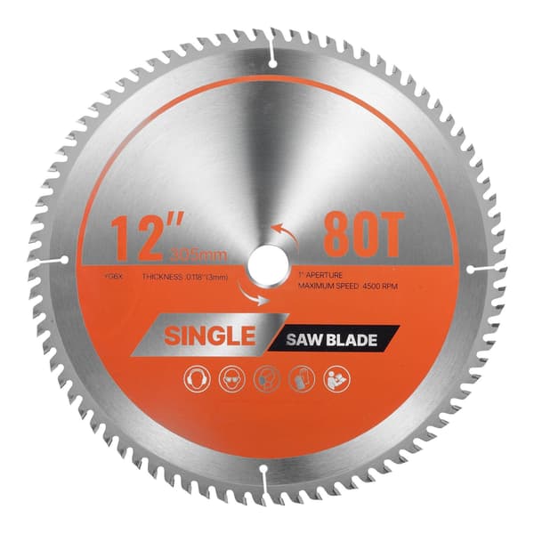 Rundsavklinge 12 tommer, 80T, 25,4 mm spindel