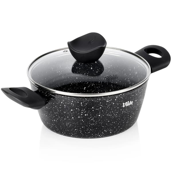Granit non-stick gryde med glaslåg, 20 cm, 2,2 L