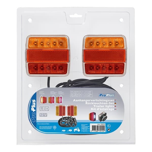 Släpbelysning LED med magneter 7,5+2,5M kabel