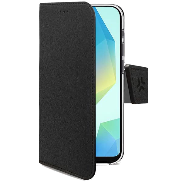 Celly Wally Pung-etui til Samsung Galaxy A18 og A17, Sort, PU-læder