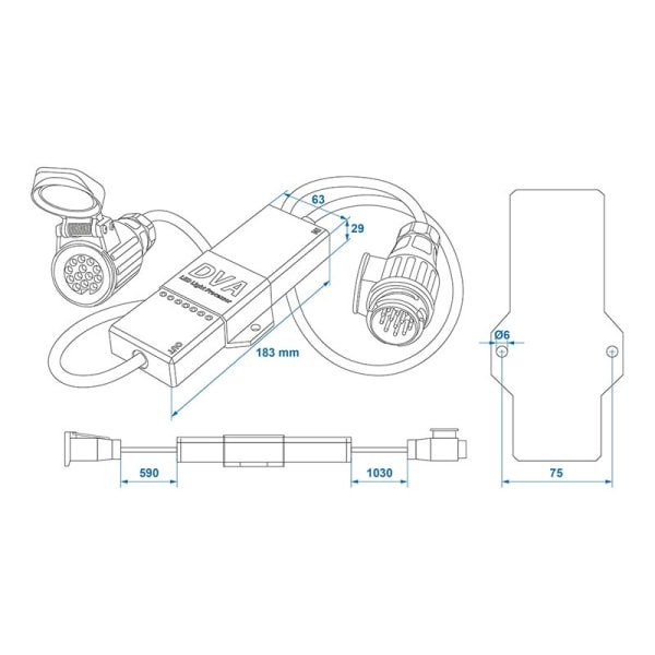 LED lys processor 12V til trailere plug & play