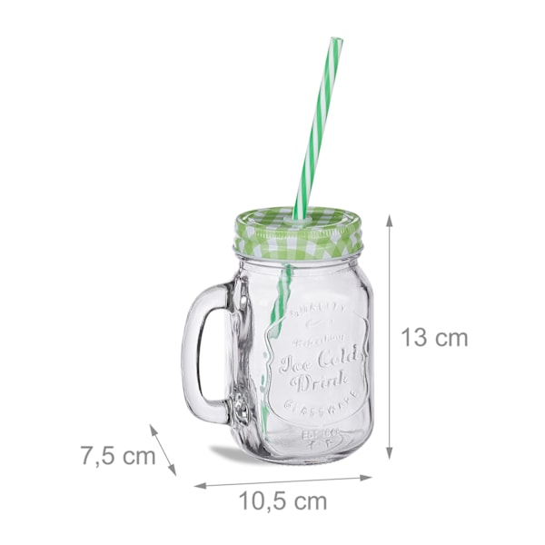 Dricksglas med sugrör - set om 8