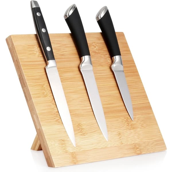 Magnetisk knivblockshållare i bambu, 24x21 cm
