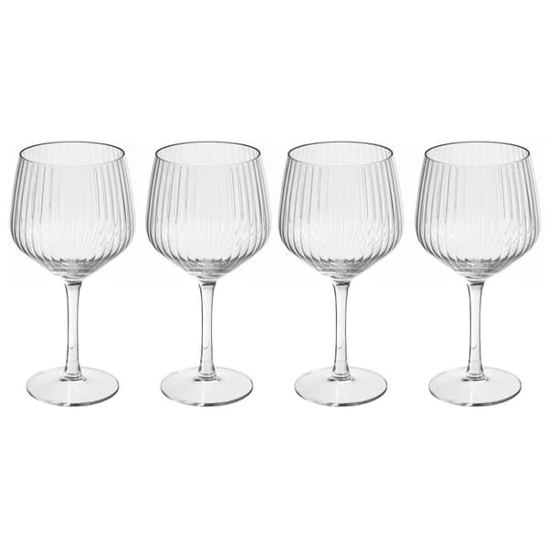 Ginglasset, 580 ml, räfflad design, 4 delar