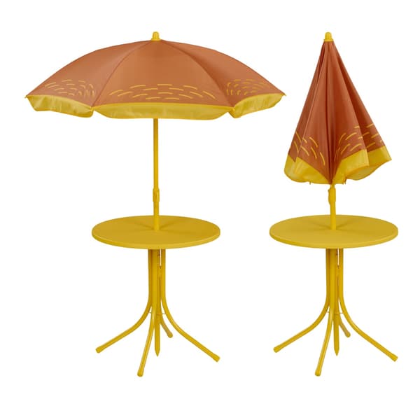 Barns 4-delade campingmöbelset med parasoll