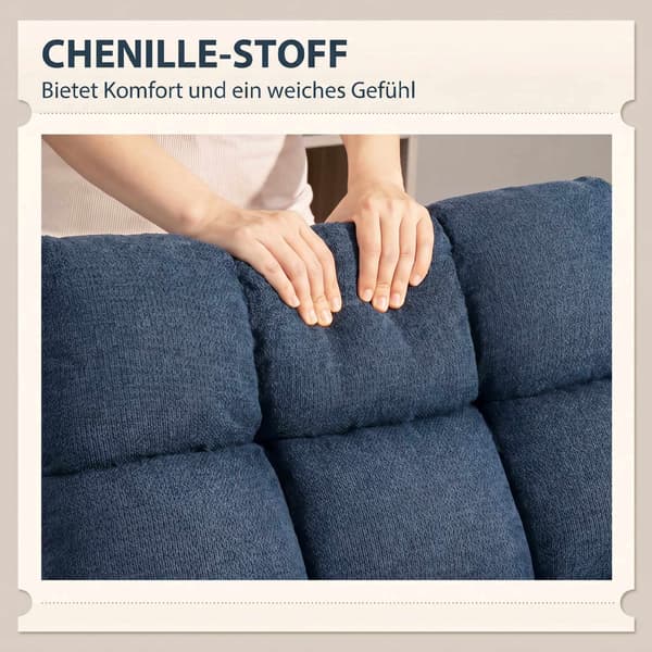 Drejestol, armløs chenille, mørkeblå