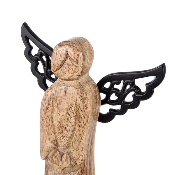 Träängelfigur i mangoträ, 34 cm