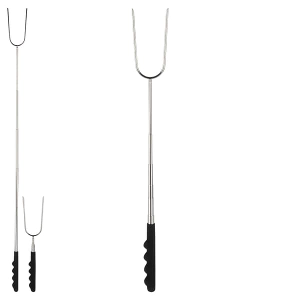 Teleskopisk, foldbar bålpind, rustfrit stål, 24-72 cm