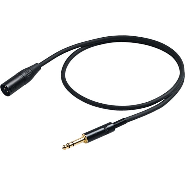 PROEL 6,3 mm stereo han - XLR han, 1m, sort