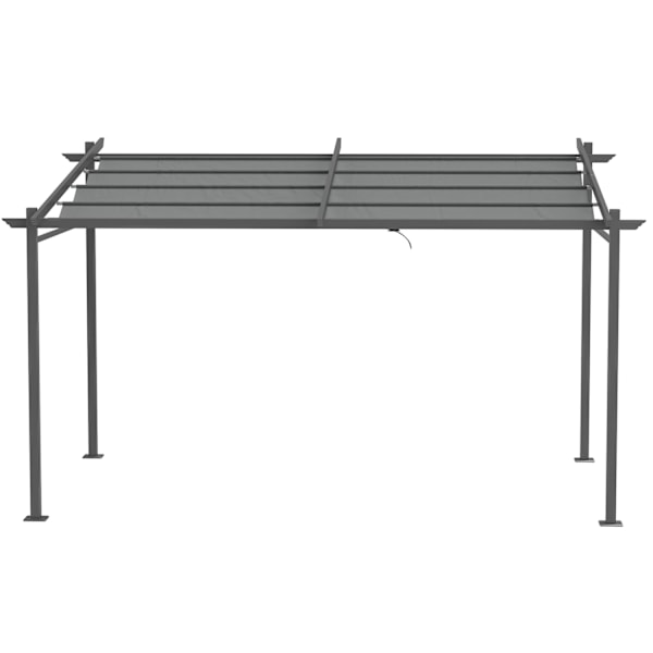 Uteplats Tak Pergola Ca. 4x3m altantak Trädgårdspaviljong aluminium, väggmonterad, trädgårdspaviljong med justerbart tak, UV-skydd, solskydd för utepl