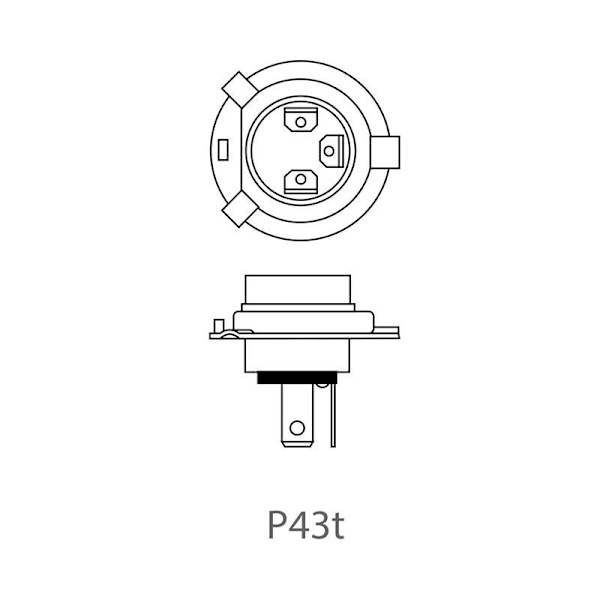 Auton polttimo 12V 60/55W P43t H4 läpipainopakkauksessa