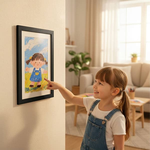 A4 kunstramme til børn, frontdisplay med opbevaring, magnetisk
