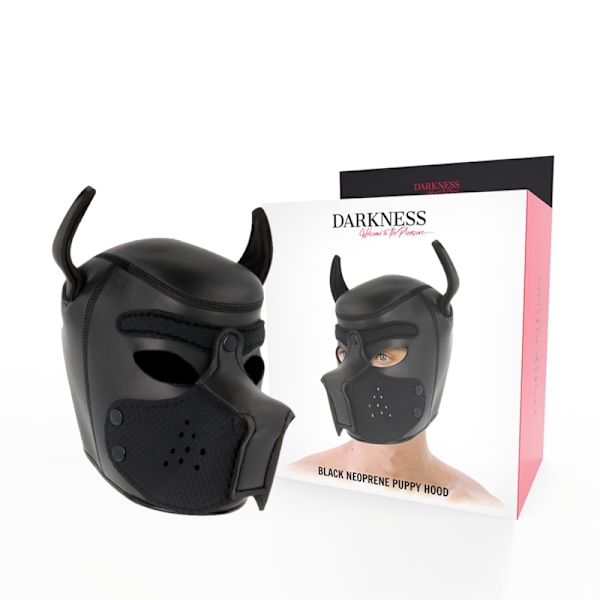 Darkness - Hundmask i neopren med avtagbart nosparti M