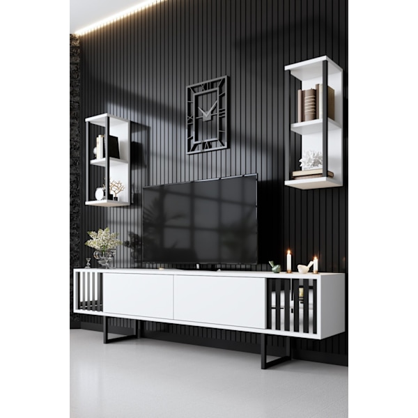 TV-enhed Chrome Line - Hvid, Sort