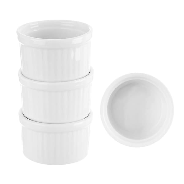 Keramiske snackskålesæt, 40 ml, 4 dele, hvid
