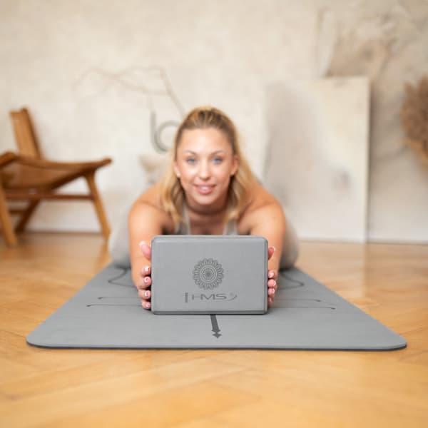 Yogablok, grå, støttende skum