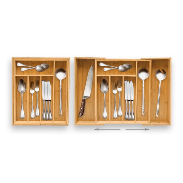 Bestikkasse bambus 48 cm udtrækbar