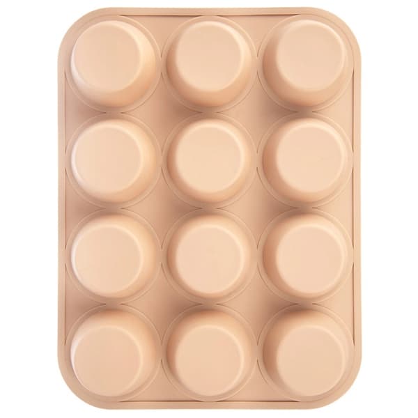 Silikone muffinform, beige, 12-kopper, 32,5x25x3 cm