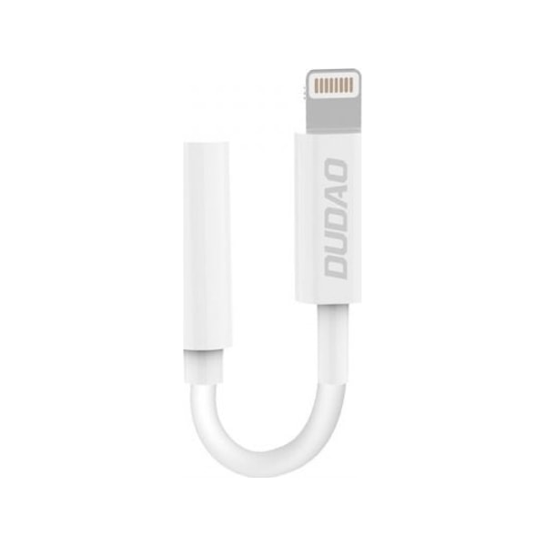 Dudao L16i Lightning til 3,5 mm Jack-adapter hvid