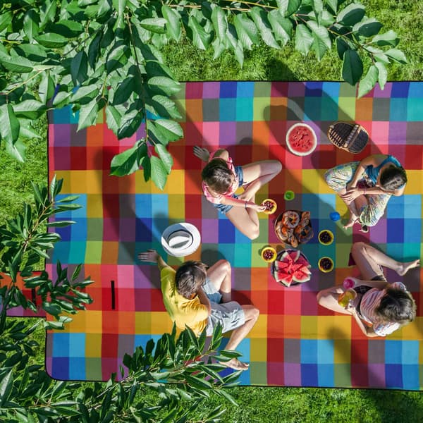 Picknickfilt 300 x 200 cm rutig