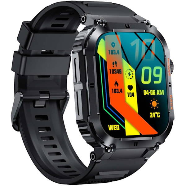 SWC-191B Bluetooth SmartWatch med puls, blodtryk og blodiltsensor & opkaldsfunktion