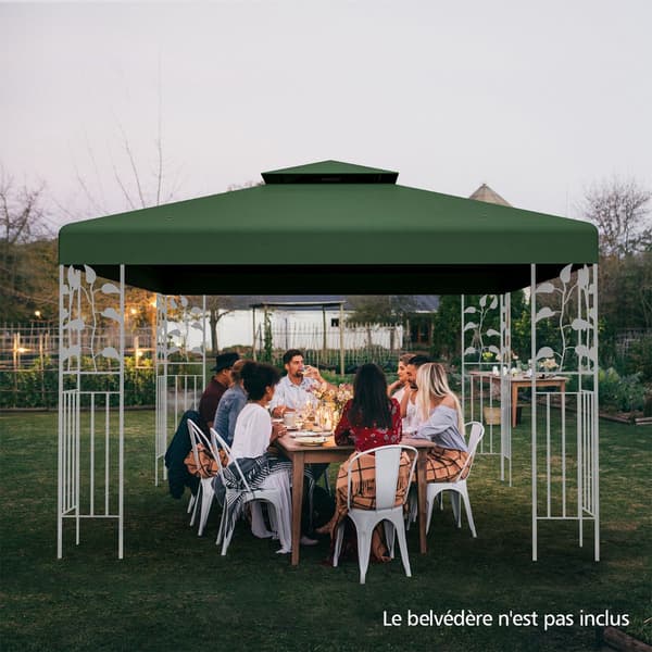 Paviljongens extratak 3 x 3 m, dubbelt lager, polyester