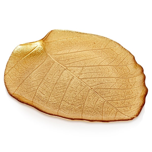 Serveringsfad af bladguld 27,5x24 cm