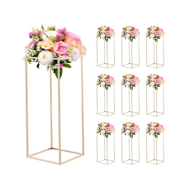 Bryllupsblomstersæt, 10-pak, 23,6 tommer guldkuber